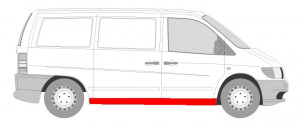 Prag auto Dreapta (lungimea completa) potrivit MERCEDES V (638/2), VITO (W638) 02.96-07.03 - Img 3