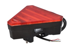 Stop spate stanga (LED, 12/24V, cu intermitent, lumina de marșarier, cu stop, lumina de parcare, cu iluminare placuta, reflector triunghiular, indicator dinamic, lungime cablu: 0,2m, 163x143x75mm) - Img 3