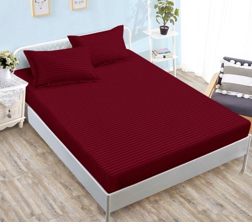 Cearsaf cu elastic tip Damasc, 180x200cm + 2 fete de perna, cod produs H21-8876