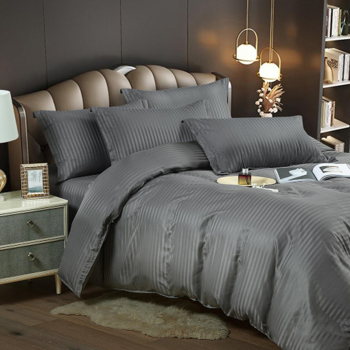 Lenjerie de pat tip hotel din BUMBAC 100% DAMASC , 6 piese, cod produs H21-692