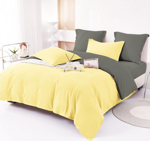 Lenjerie de pat UNI FINET SOFT pentru 2 persoane, 6 piese , cod produs H21-3741