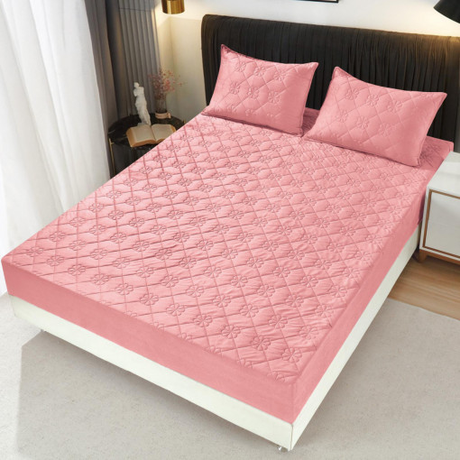 Husa de pat tip TOPPER din Catifea, 180x200cm + 2 fete de perna, cod produs H21-2526