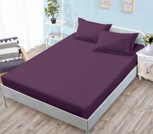 Cearsaf cu elastic tip Damasc, 160x200cm + 2 fete de perna, cod produs H21-4167