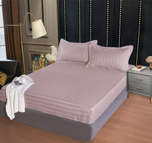 Cearsaf cu elastic tip Damasc, 160x200cm + 2 fete de perna, cod produs H21-4620