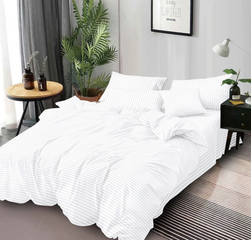 Lenjerie de pat tip hotel din BUMBAC 100% DAMASC , 6 piese, cod produs H21-708