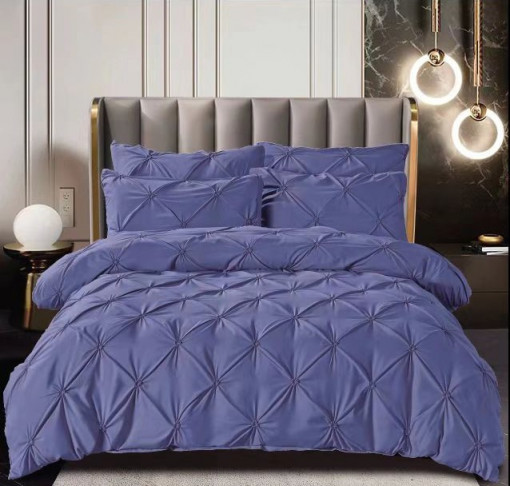 Lenjerie de pat cu pliuri din FINET pentru 2 persoane, 6 piese , cod produs H21-768