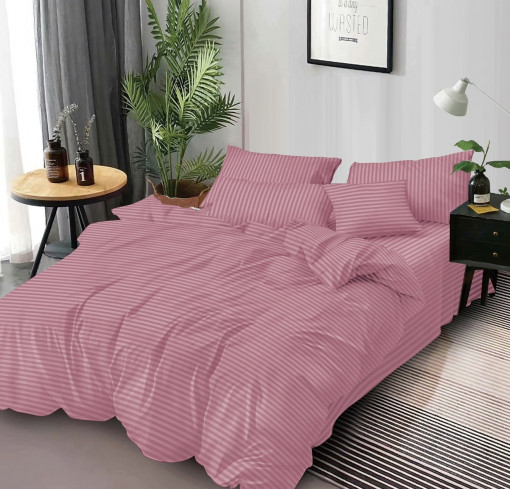 Lenjerie de pat tip hotel din BUMBAC 100% DAMASC , 6 piese, cod produs H21-716
