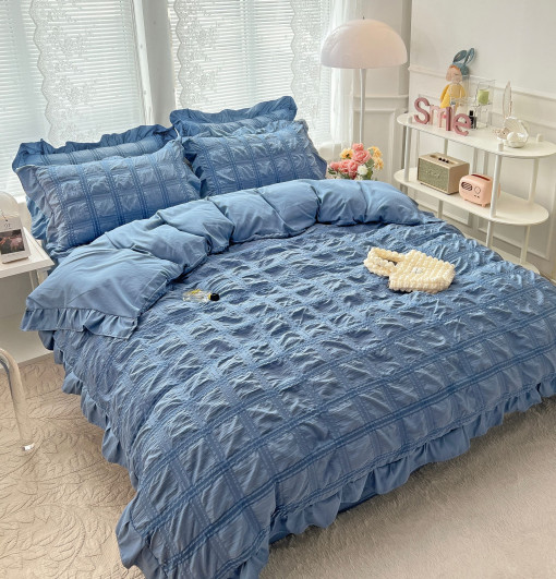 Lenjerie de pat CREPONATA din bumbac pentru 2 persoane, 6 piese , cod produs H21-661