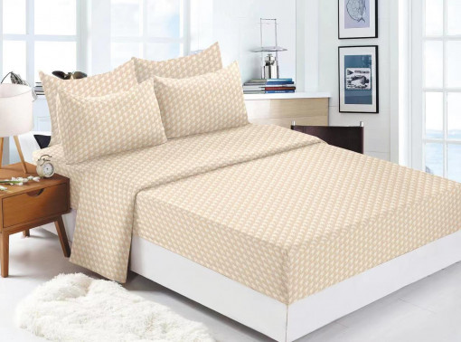 Lenjerie de pat cu ELASTIC pentru 2 persoane, FINET, 6 piese, cod produs H21-1610