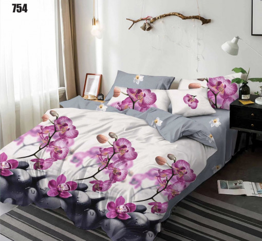 Lenjerie de pat din FINET pentru 2 persoane, 6 piese , cod produs H21-1485