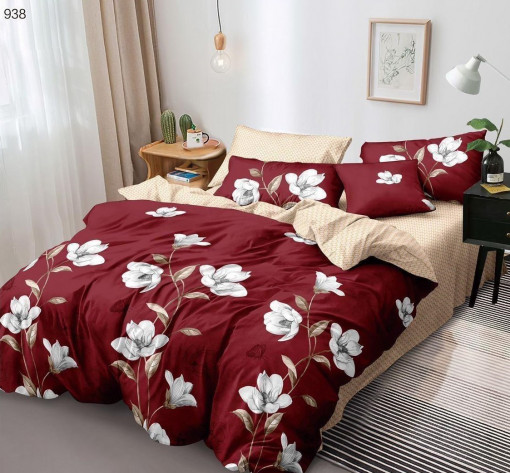 Lenjerie de pat din FINET pentru 2 persoane, 6 piese, cearsaf cu Elastic, cod produs H21-1523