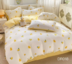 Lenjerie de pat CREPONATA cu ELASTIC 140x200cm, 4 piese , cod produs H21-5312