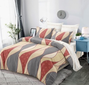 Lenjerie de pat FINET cu ELASTIC 180x200, 6 piese, cod produs H21-8022