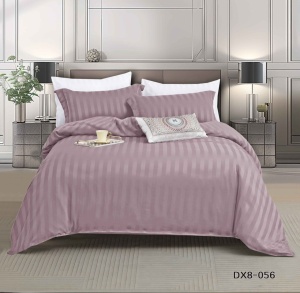 Lenjerie de pat single tip hotel DAMASC, cu Elastic 140x200 cm , 4 piese, cod produs H21-6146