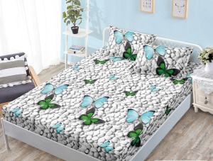 Cearsaf cu elastic Finet, 180x200cm + 2 fete de perna, cod produs H21-10691