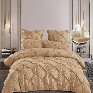 Lenjerie de pat cu pliuri FINET pentru 2 persoane, 6 piese , cod produs H21-11459