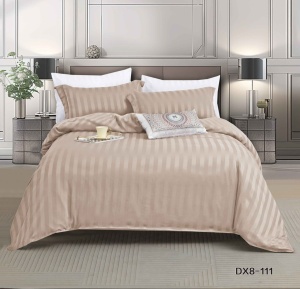 Lenjerie de pat single tip hotel DAMASC, cu Elastic 140x200 cm , 4 piese, cod produs H21-6147
