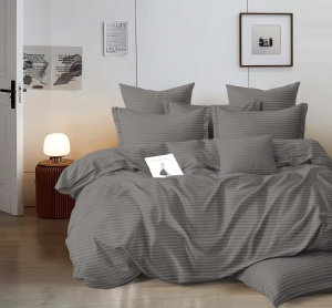 Lenjerie de pat tip hotel DAMASC cu ELASTIC, 6 piese, cod produs H21-8908