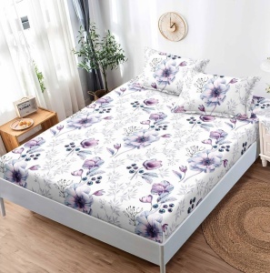 Cearsaf cu elastic Finet, 180x200cm + 2 fete de perna, cod produs H21-12008