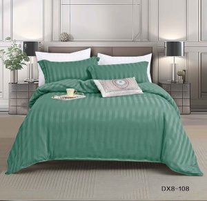Lenjerie de pat single tip hotel DAMASC, cu Elastic 140x200 cm , 4 piese, cod produs H21-6148