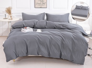 Lenjerie cu Elastic 180x200 cm, tesatura tip damasc, 4 piese, cod produs H21-8629