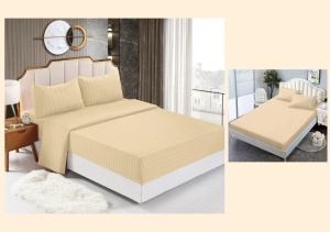 Lenjerie cu Elastic 180x200 cm, tesatura tip damasc, 4 piese, cod produs H21-10123