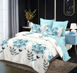 Lenjerie de pat FINET cu ELASTIC 180x200, 6 piese, cod produs H21-7351