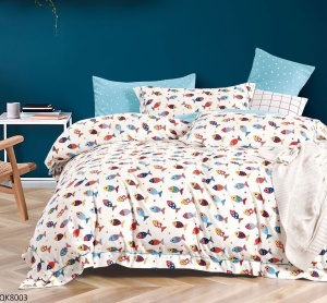 Lenjerie de pat single, 1 persoana, 100% Bumbac, 4 piese, cod produs H21-6432