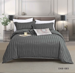 Lenjerie de pat single tip hotel DAMASC, cu Elastic 140x200 cm , 4 piese, cod produs H21-6149