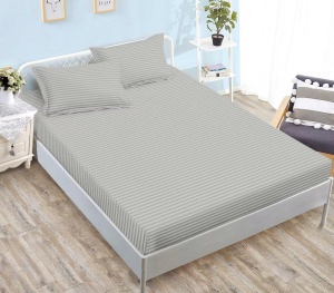 Cearsaf cu elastic tip Damasc, 140x200cm + 2 fete de perna, cod produs H21-10518