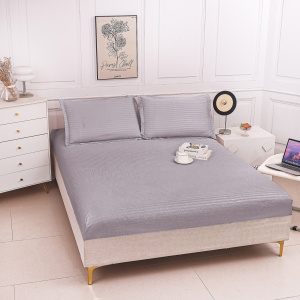 Cearsaf cu elastic tip Damasc, 180x200cm + 2 fete de perna, cod produs H21-8609