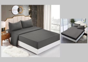 Lenjerie cu Elastic 180x200 cm, tesatura tip damasc, 4 piese, cod produs H21-10120