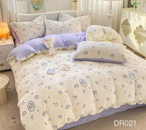 Lenjerie de pat CREPONATA cu ELASTIC 140x200cm, 4 piese , cod produs H21-5306
