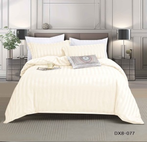 Lenjerie de pat single tip hotel DAMASC, cu Elastic 140x200 cm , 4 piese, cod produs H21-6150