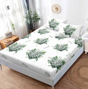Cearsaf cu elastic Finet, 180x200cm + 2 fete de perna, cod produs H21-12006