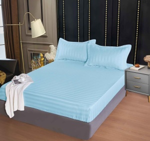 Cearsaf cu elastic tip Damasc, 160x200cm + 2 fete de perna, cod produs H21-6029