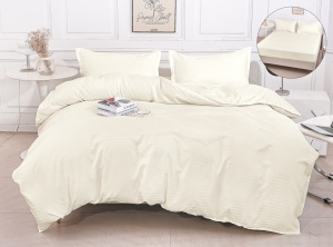 Lenjerie cu Elastic 180x200 cm, tesatura tip damasc, 4 piese, cod produs H21-8632