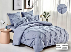 Lenjerie de pat cu pliuri FINET pentru 2 persoane, 6 piese , cod produs H21-755