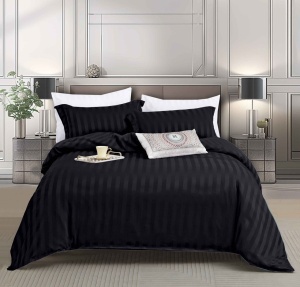 Lenjerie de pat single tip hotel DAMASC, cu Elastic 140x200 cm , 4 piese, cod produs H21-9126