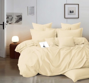 Lenjerie de pat tip hotel DAMASC cu ELASTIC, 6 piese, cod produs H21-8894
