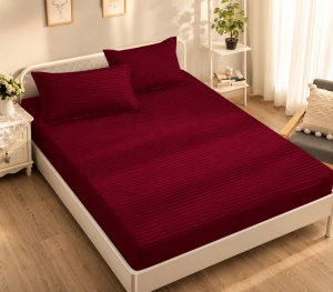 Cearsaf cu elastic tip Damasc, 180x200cm + 2 fete de perna, cod produs H21-8876