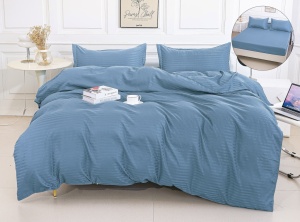 Lenjerie cu Elastic 180x200 cm, tesatura tip damasc, 4 piese, cod produs H21-8624