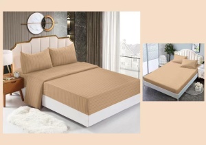 Lenjerie cu Elastic 180x200 cm, tesatura tip damasc, 4 piese, cod produs H21-10118