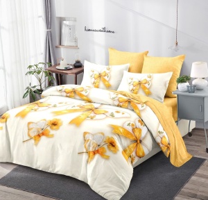 Lenjerie de pat FINET cu ELASTIC 180x200, 6 piese, cod produs H21-9208