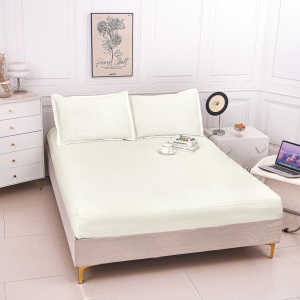 Cearsaf cu elastic tip Damasc, 180x200cm + 2 fete de perna, cod produs H21-8604