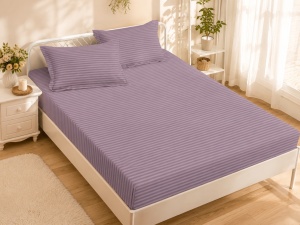 Cearsaf cu elastic tip Damasc, 180x200cm + 2 fete de perna, cod produs H21-12114