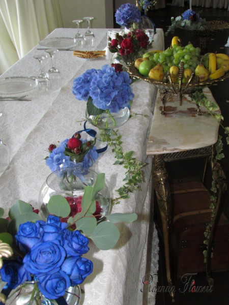 Aranjamente florale nuntă/botez - Blue Wedding
