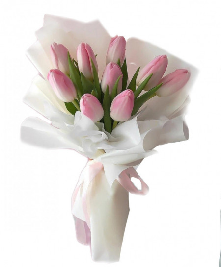 Buchet de flori 9 lalele roz