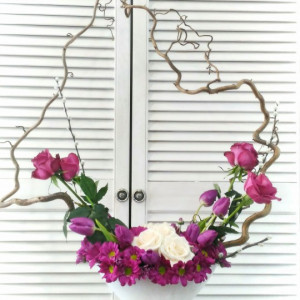 Purple Anniversary Table Arrangement