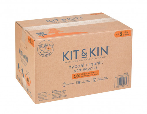 Scutece Hipoalergenice Eco Kit&Kin, Marimea 3, 6-10 kg , 128 buc